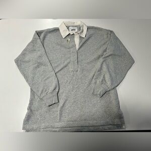 Aerie Heather Gray Sweatshirt with White Collar